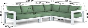 Hoek loungeset 6 personen Aluminium Wit  Lifestyle Garden Furniture Luca