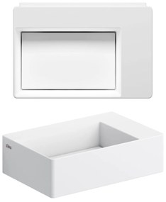 Clou New Flush 2 fontein solid surface 36cm met afvoerplaat wit mat