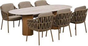 4 Seasons Biarritz tuinset 7-delig amber - Colorado tuintafel 240x105 cm ovaal