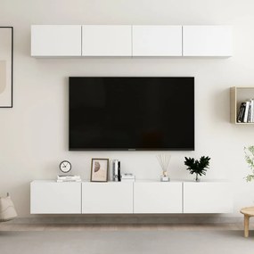 vidaXL Tv-meubelen 4 st 100x30x30 cm spaanplaat wit