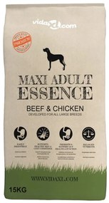 vidaXL Premium hondenvoer droog Maxi Adult Essence Beef & Chicken 15kg