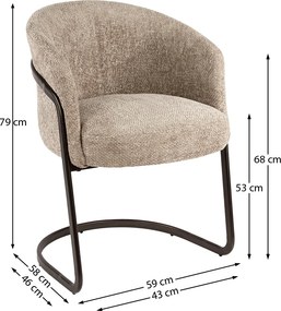 Moderne Armstoel Met Bronzen Frame Zand