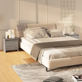 vidaXL Nachtkastjes 2 st 45x34x44,5 cm spaanplaat grijs sonoma eiken