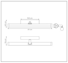 Lucide Belpa spiegellamp 37cm 7W chroom