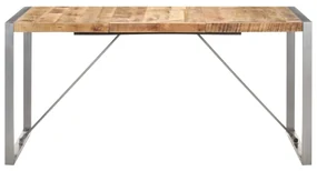 vidaXL Eettafel 160x80x75 cm massief ruw mangohout