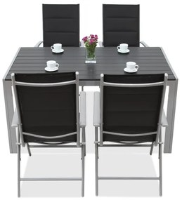Aluminium tuinset polywood Verona voor 4 personen