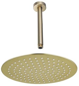 Fortifura Calvi Hoofddouche - 25cm - rond - plafondarm 20cm - Geborsteld Messing PVD (Goud) SW720555/SW720557