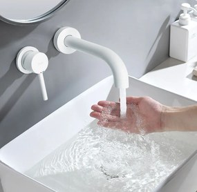 Inbouw wastafelkraan Rea Lungo White + BOX