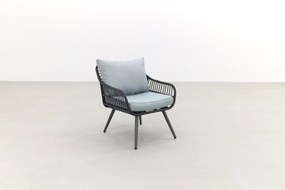 Garden Impressions Margriet stoel-bank loungeset - Carbon black/Mint grey - 5 delig
