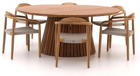 Diningset Bellagio  | 6 personen teakhout | Tuinset stapelbaar | 7-delig | Kees Smit Tuinmeubelen