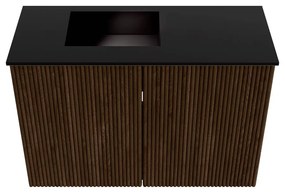 Mondiaz Joya 60cm toiletmeubel walnut met wastafel faye links 1 kraangat urban