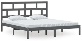 vidaXL Bedframe massief hout grijs 180x200 cm 6FT Super King