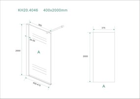 Mueller Basic douchewand 40x200cm met anti-kalk coating