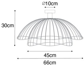 Smart plafondlamp met dimmer zwart 60 cm incl. Wifi G95 - Pua Design E27 rond Binnenverlichting Lamp