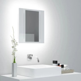 vidaXL Badkamerkast met spiegel en LED 40x12x45 cm hoogglans wit