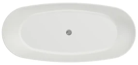 Xenz Michelle vrijstaand bad solid surface 180x80x60cm wit mat