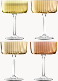 Handbeschilderde champagneglazen Gems, 4-delig