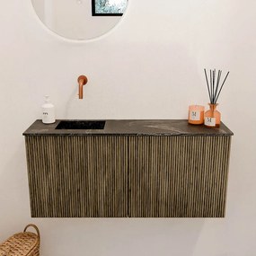 Mondiaz Joya DLux 90cm toiletmeubel dusk met wastafel faye links zonder kraangat lava