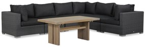 Dining Loungeset 6 personen Wicker Zwart  Garden Collections Toronto/Brighton