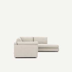 Hoekslaapbank met longchair in gemêleerd canvas, CÉSAR