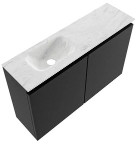 Mondiaz Ture DLux toiletmeubel 80cm urban met wastafel opalo links zonder kraangat