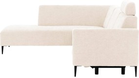 Goossens Hoekbank Tiolo Met Relaxfunctie En Hoofdsteun wit, stof, 3-zits, modern design met ligelement links