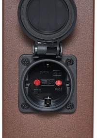 Buitenlamp roestbruin met helder glas 80cm IP44 met stopcontact en bewegingssensor - Malios