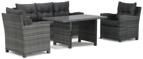 Stoel en Bank Loungeset 5 personen Wicker Grijs  Domani Furniture Beluga