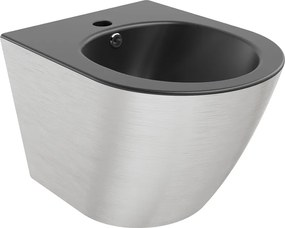 Mexen Lena bidet hangend, zwart mat/zilveren lijnpatroon - 35224873