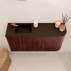Mondiaz Joya 80cm toiletmeubel ronding rechts ruby met wastafel faye links 1 kraangat urban