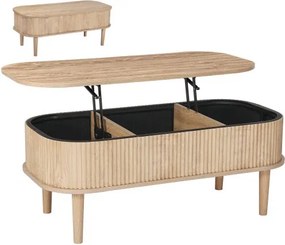 VEVOR in hoogte verstelbare salontafel 1000x480x405-545 mm, woonkamertafel met opbergruimte, uitschuifbare salontafel in mid-century stijl, gemaakt van MDF, tafel met opklapbaar blad voor thuis en op kantoor, natuurlijk hout