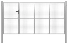vidaXL Poort 350x200 cm staal zilverkleurig