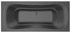 Xenz Nassau Duobad - 200x90x52 - afvoer Midden - acryl - ebony 6833-29