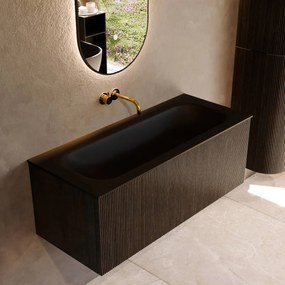 Mondiaz Kurve 110cm badmeubel shadow met 1 lade en wastafel big medium midden zonder kraangat urban