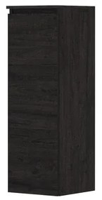 INK Badkamerkast - 35x37x106cm - 1 deur - links en rechtsdraaiend - greeploos - houten keerlijst - MFC Houtskool eiken 1257418
