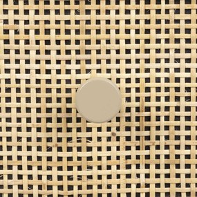 Beige Nachtkastje Met Rotan Lade - 48x38x54cm.