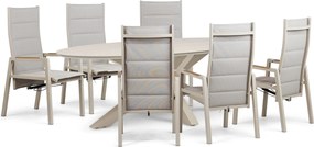 Tuinset 6 personen 240 cm Aluminium Taupe Lifestyle Garden Furniture Essence/Lunea