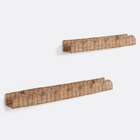Set van 2 geschulpte rotan planken, Farito