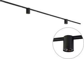 Modern railsysteem zwart met 2 spots 1-fase - Iconic Rondoo Up