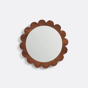Spiegel, mangohout, diameter 39,5 cm, FLEORA