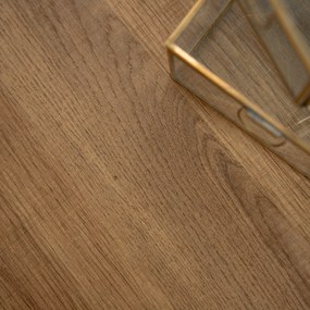 Industriële Ronde Eettafel 'Judy' 120cm, 3D-eikenlook brownwash