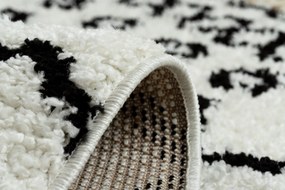 Tapijt PROMO BERBER SAFI N9040 wit / zwartrand, Barber, marokkaanse shaggy