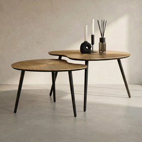 Salontafel Set Niervormig Goud - 71 X 56cm.