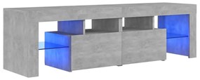 vidaXL Tv-meubel met LED-verlichting 140x36,5x40 cm betongrijs