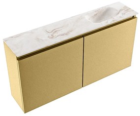 Mondiaz Ture DLux toiletmeubel 100cm oro met wastafel frappe rechts zonder kraangat