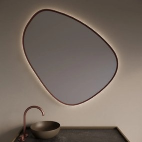 Gliss Design Fenix spiegel met LED-verlichting organisch 80cm rosé koper