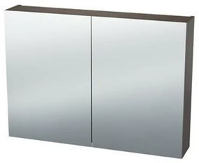 Nemo Spring Nebulo luxe spiegelkast - 90x65x17.8cm - 2 dubbelzijdige spiegeldeuren - glazen leggers - met stopcontact - zonder schakelaar - kleur: U730 ST9 Basalt 20037057