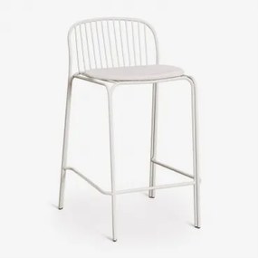 Anerina Hoge Kruk Van Staal Gardenia Wit & ↑65 Cm - Sklum