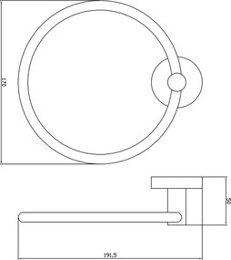 Eastbrook Genoa messing handdoekring chroom