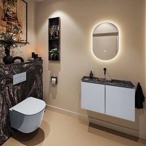 Mondiaz Ture DLux toiletmeubel 80cm clay met wastafel lava midden zonder kraangat